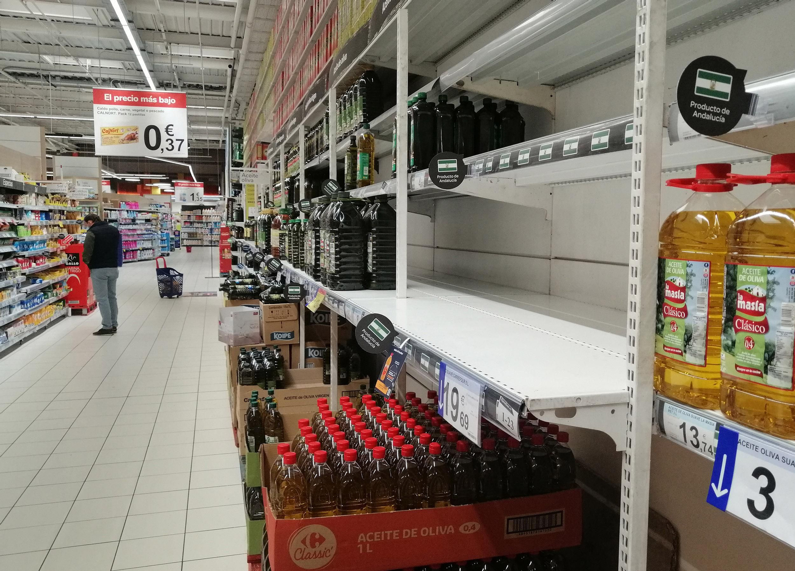 Desabastecimiento de alimentos en los supermercados de Sevilla