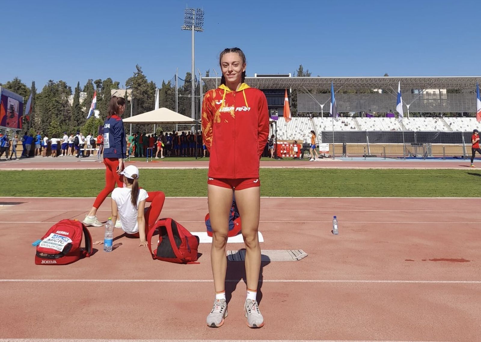 La velocista barreña Ana Prieto, con la indumentaria de la selección