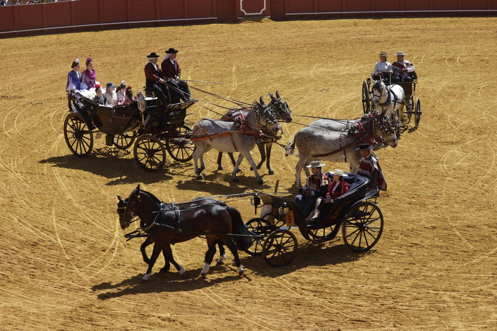 Las imágenes de la exhibición de enganches en la Maestranza Las imágenes de la exhibición de enganches en la Maestranza