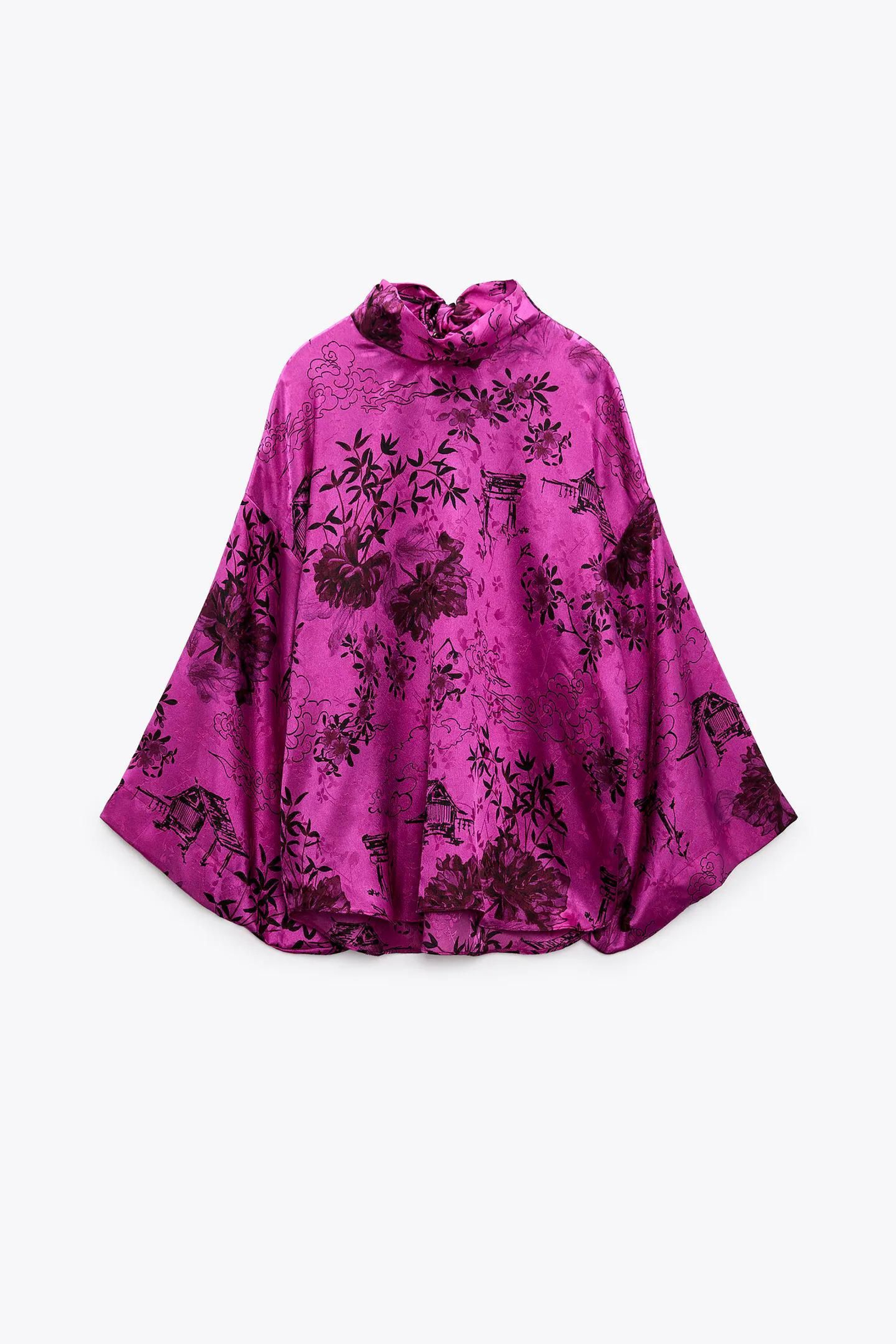 Blusa jacquard de Zara.