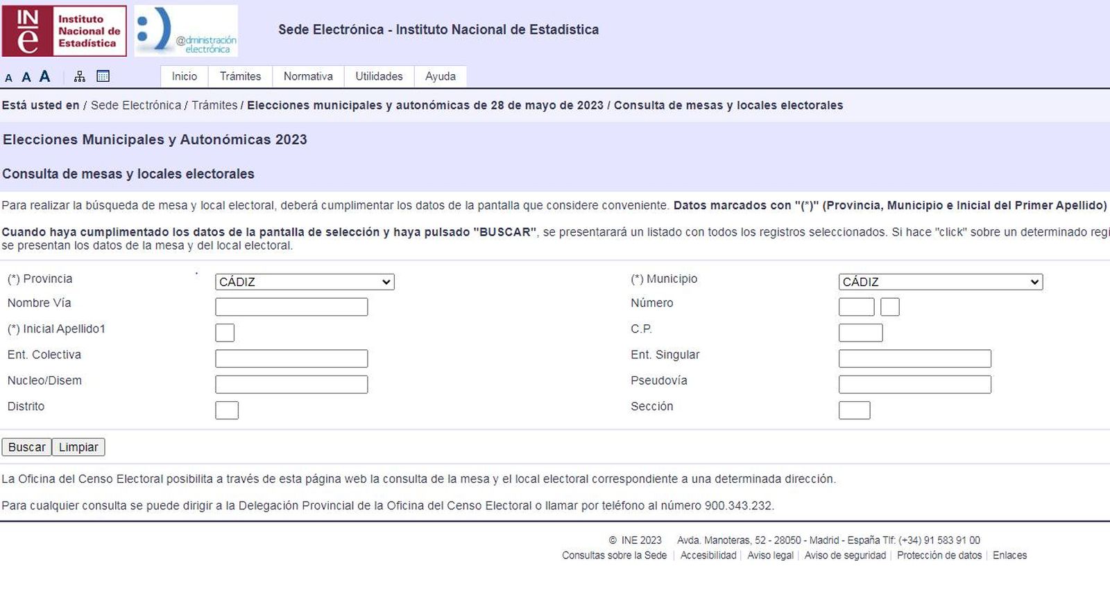 Página del INE donde te indica dónde votar