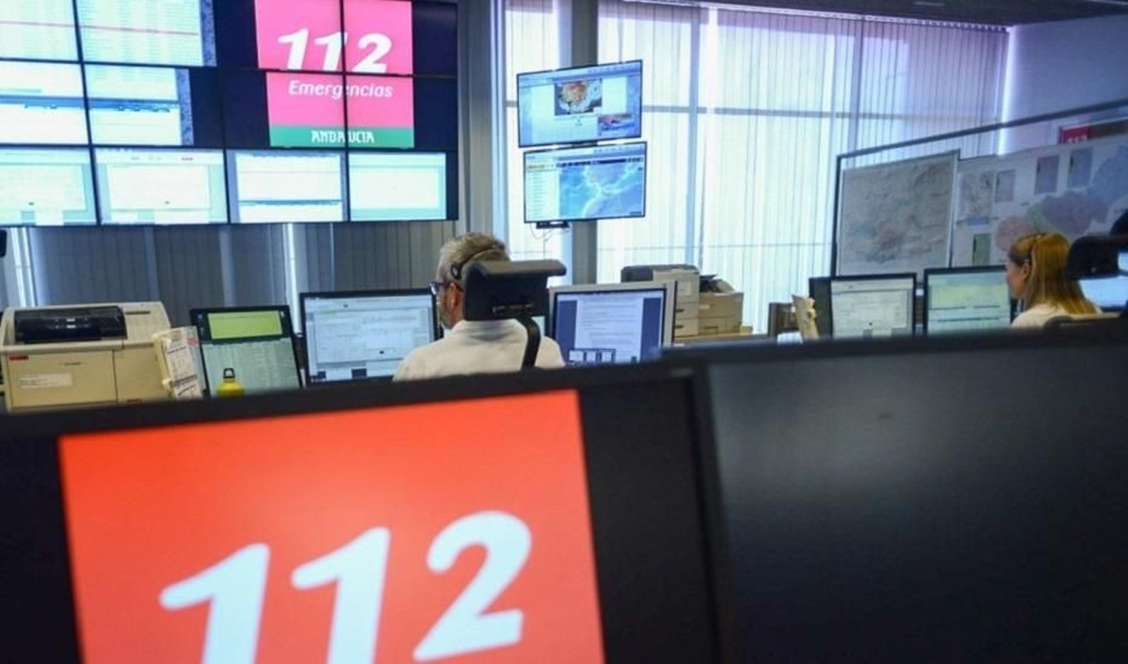 Sala regional de Emergencias 112 Andalucía en Málaga. Sala regional de Emergencias 112 Andalucía en Málaga.