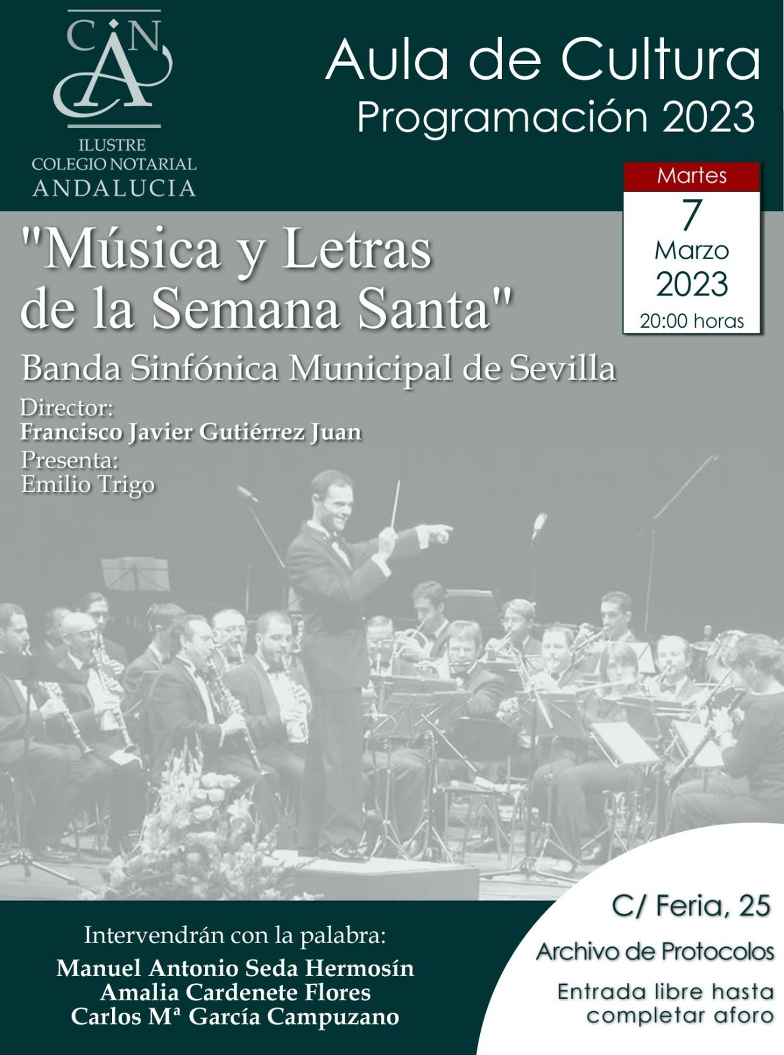 Cartel del espectáculo "Música y Letras de la Semana Santa"