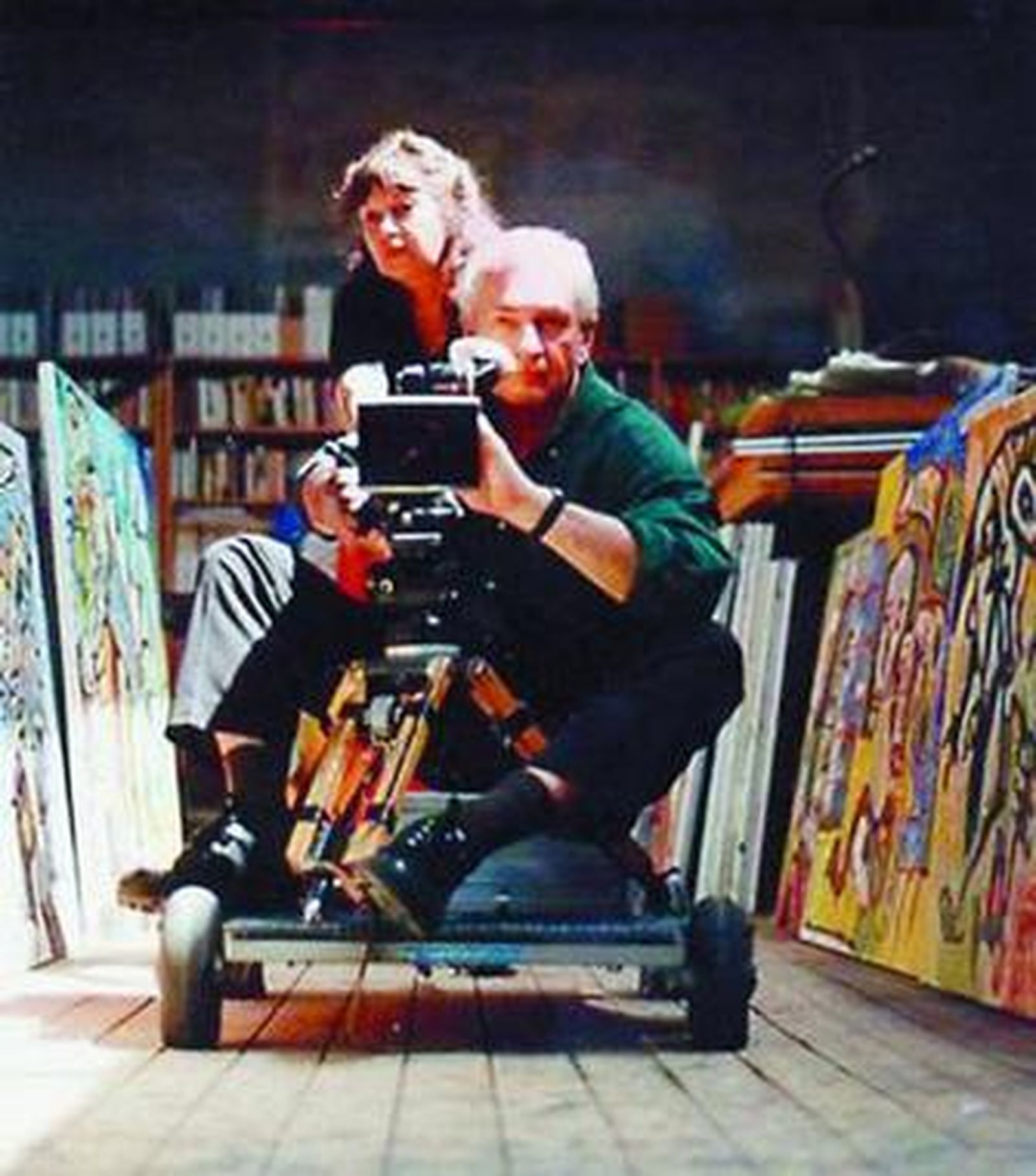 Johan van der Keuken filmando junto a su esposa Noshka Van der Lely.