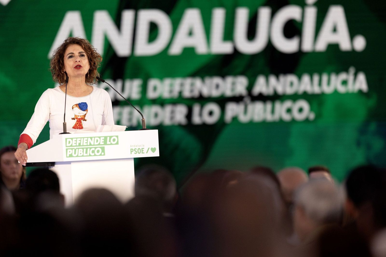 María Jesús Montero en el acto electoral del pasado sábado en Jaén.