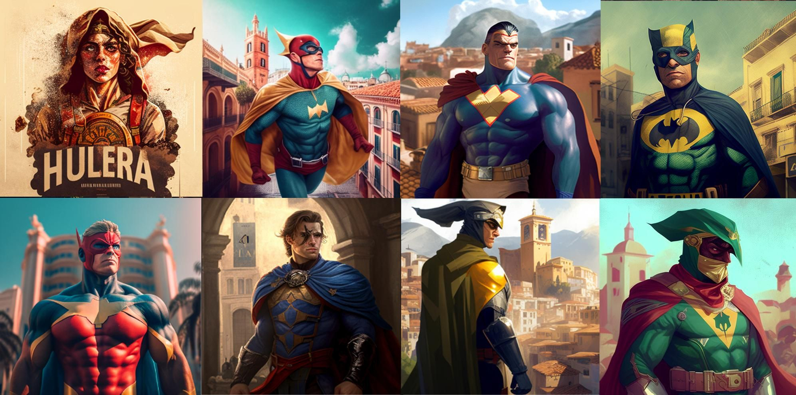 Las provincias andaluzas como superhéroes