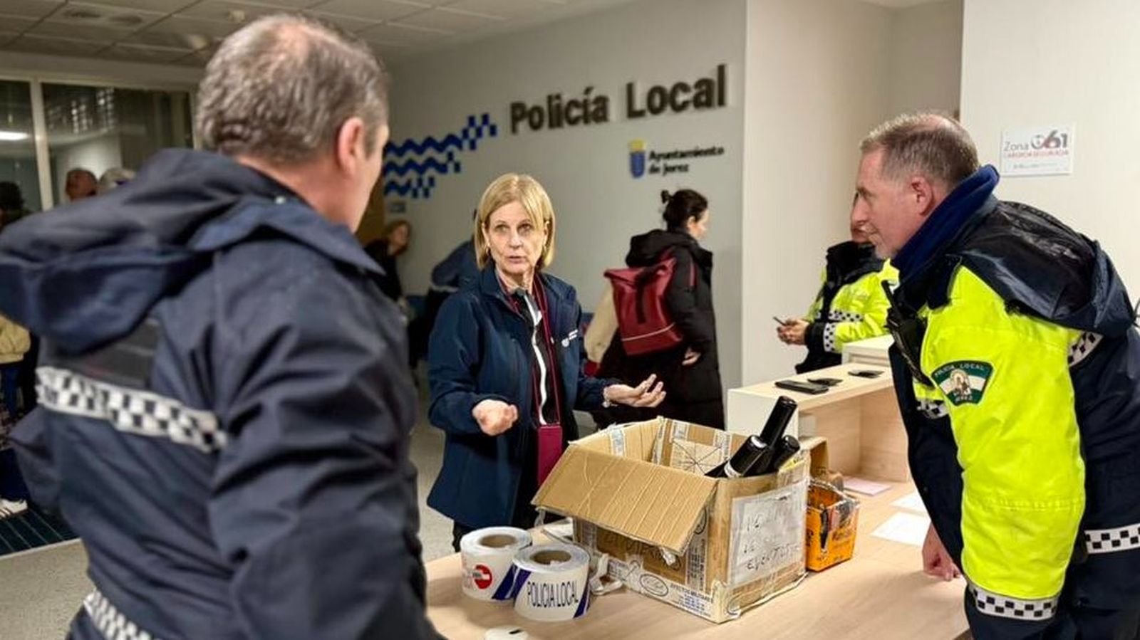 Pelayo, en la Jefatura de Policía Local de Jerez, donde se ha trasladado el Puesto de Mando Avanzado.