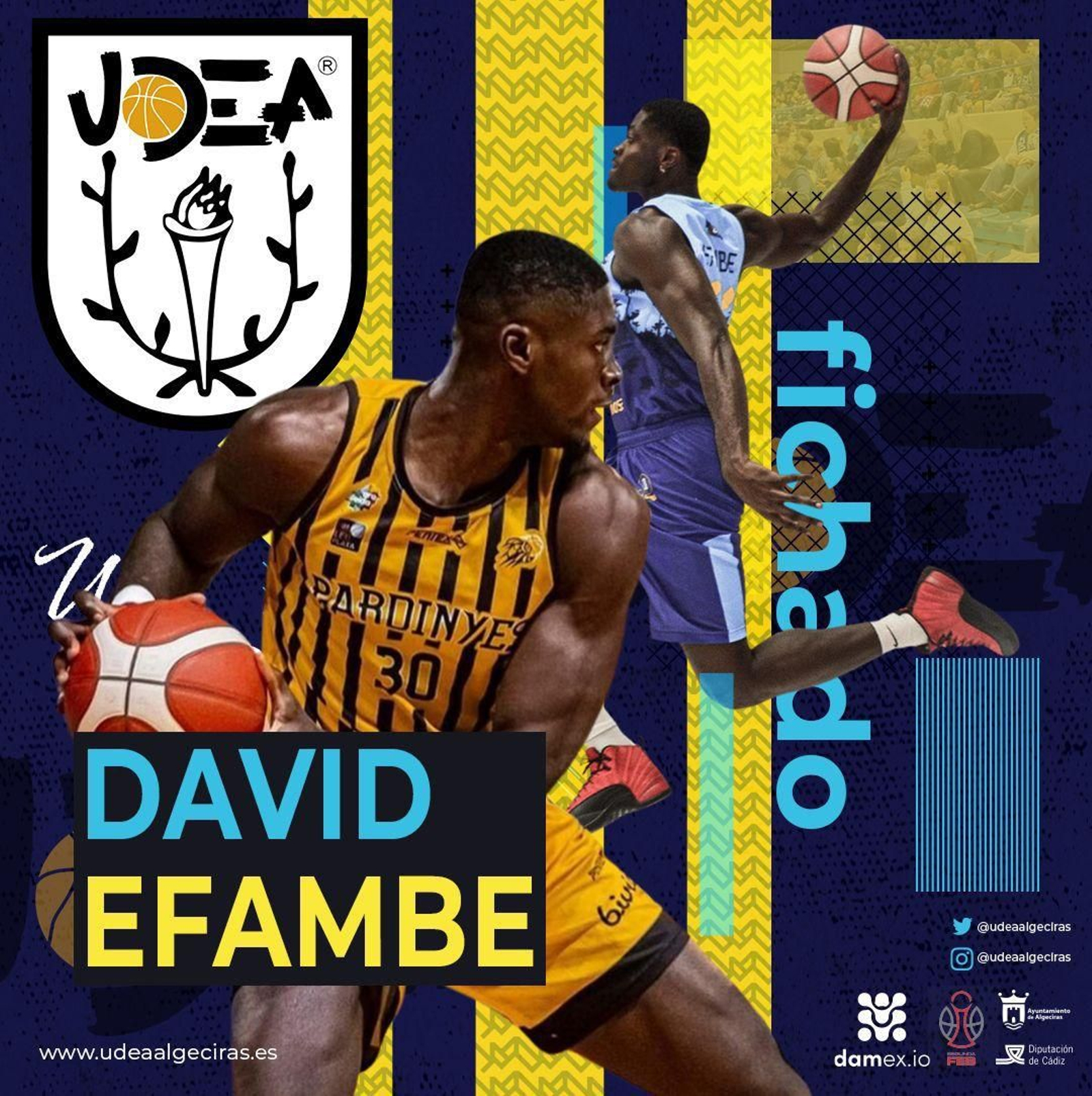 El anuncio del fichaje de Efambe por Udea. El anuncio del fichaje de Efambe por Udea.