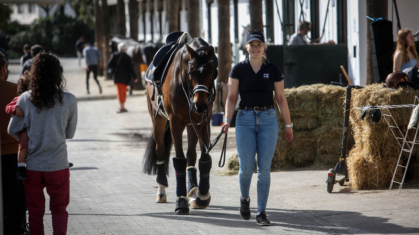 La modelo Helen Svedin y Luís Figo en el Concurso Internacional Doma Clásica en Jerez