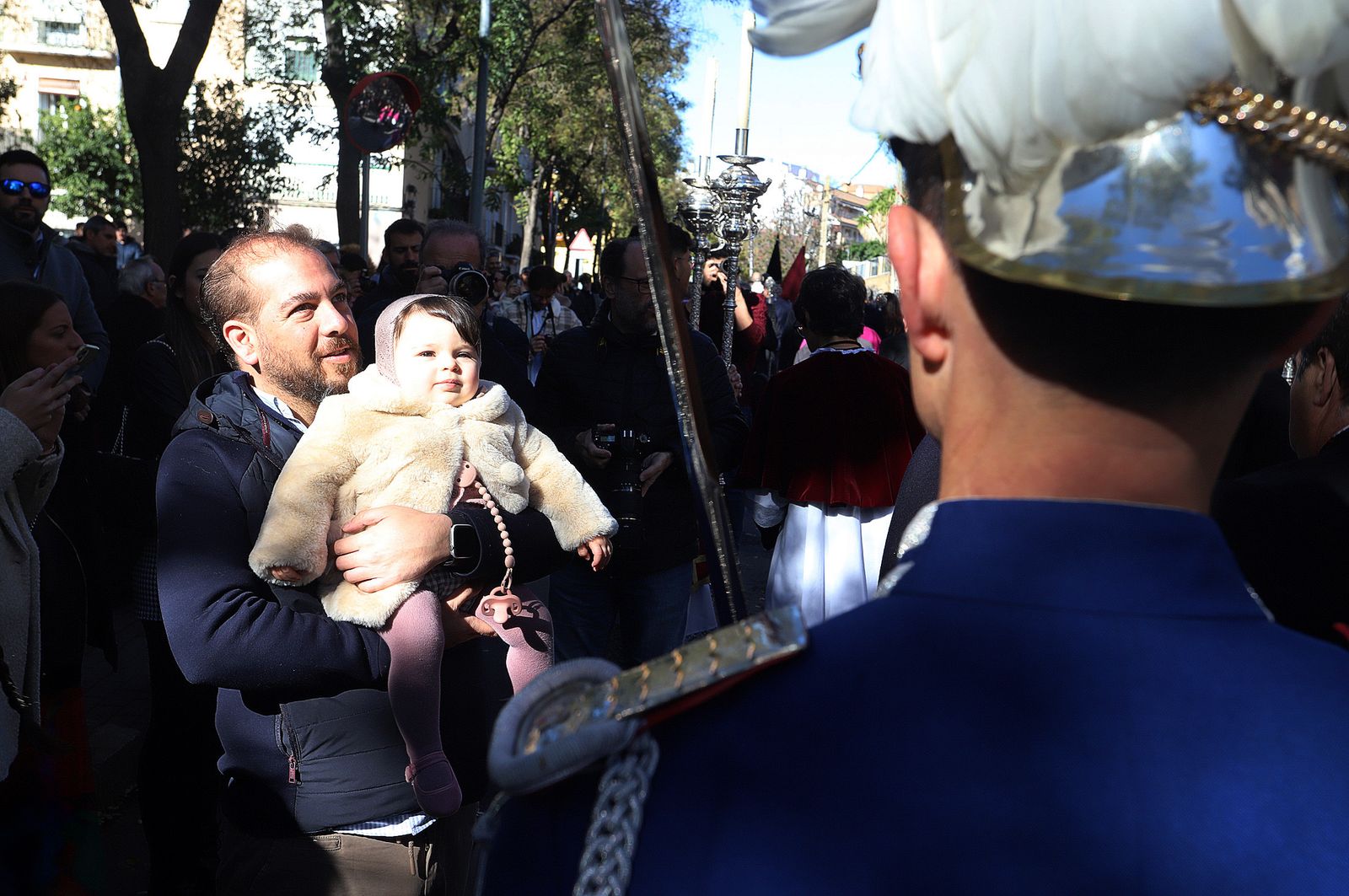 Imágenes del ambiente en la procesión de San Sebastián