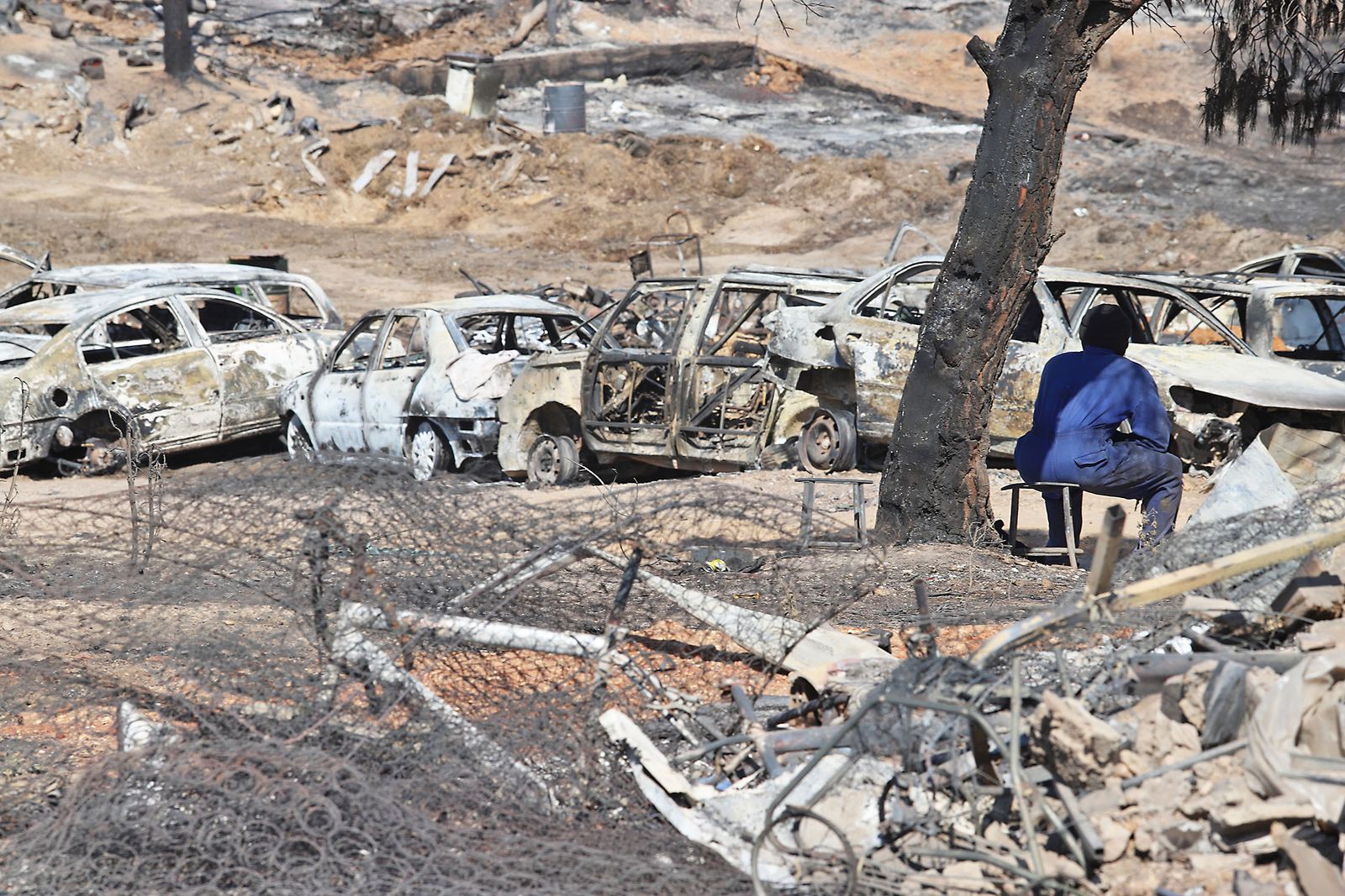 Así quedó el asentamiento de chabolas en Palos de la Frontera tras el incendio