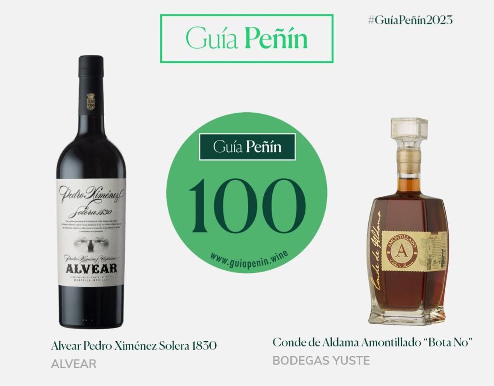 Los dos vinos de Jerez y Montilla reconocidos con 100 puntos por la Guía Peñín.