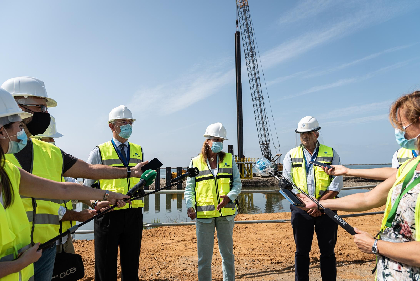 Imágenes de a obra de ampliación del muelle sur del Puerto de Huelva