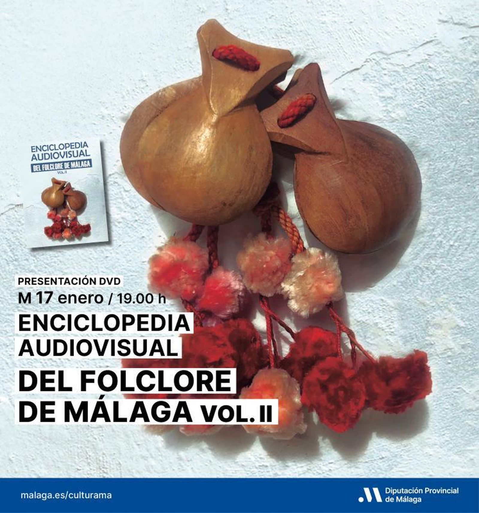 Cartel de la presentación de la Enciclopedia del Folclore de Málaga.