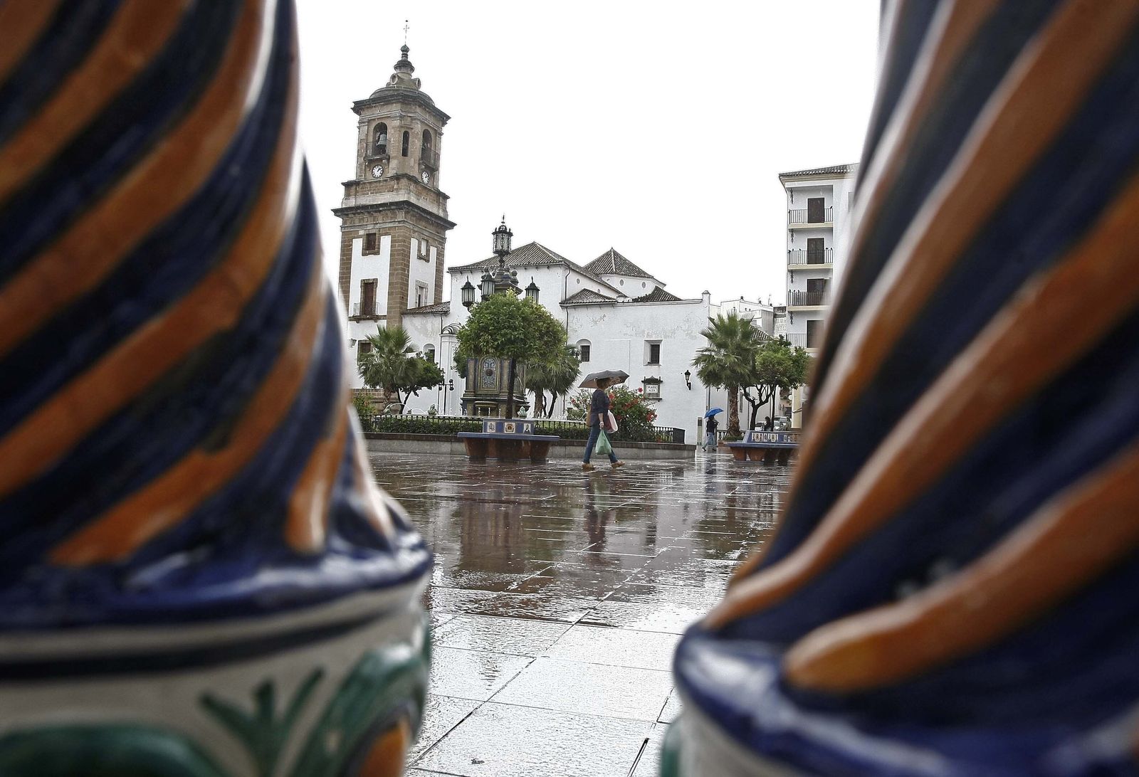 Día de lluvia en la Plaza Alta de Algeciras