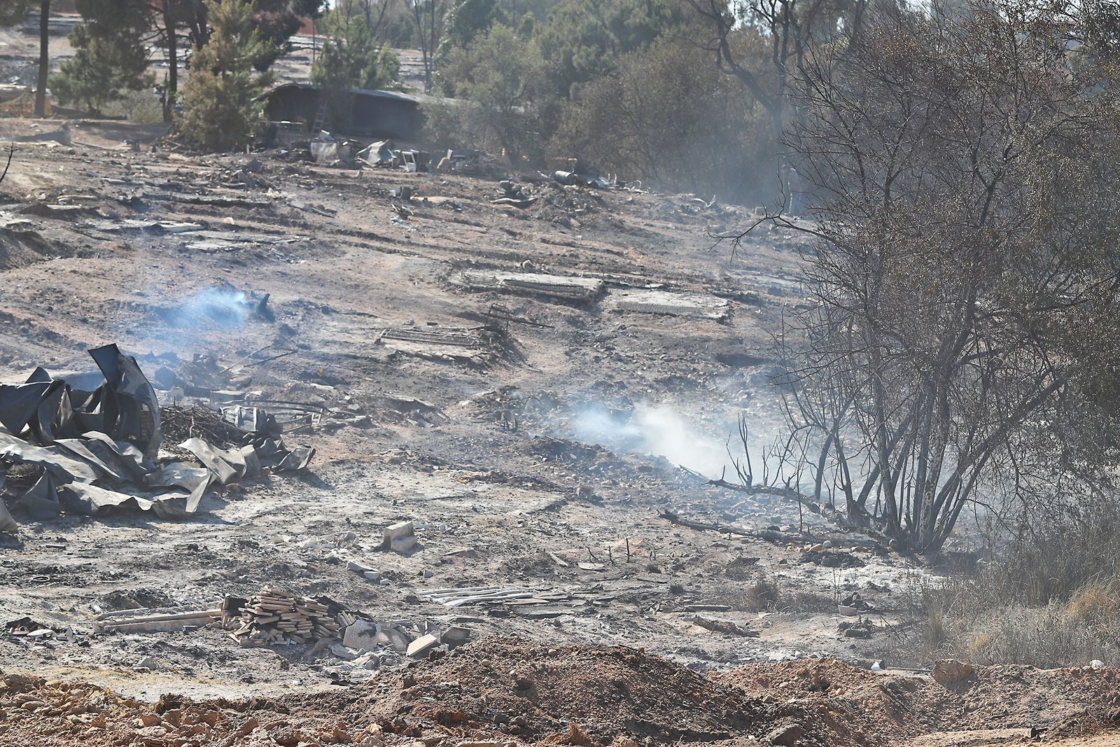 Así quedó el asentamiento de chabolas en Palos de la Frontera tras el incendio