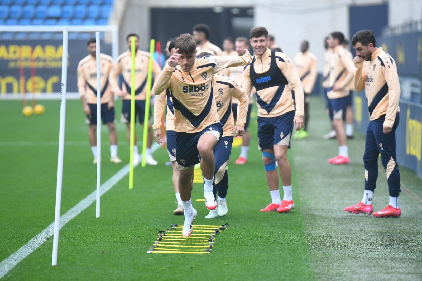 Entrenamiento del Cádiz el domingo.