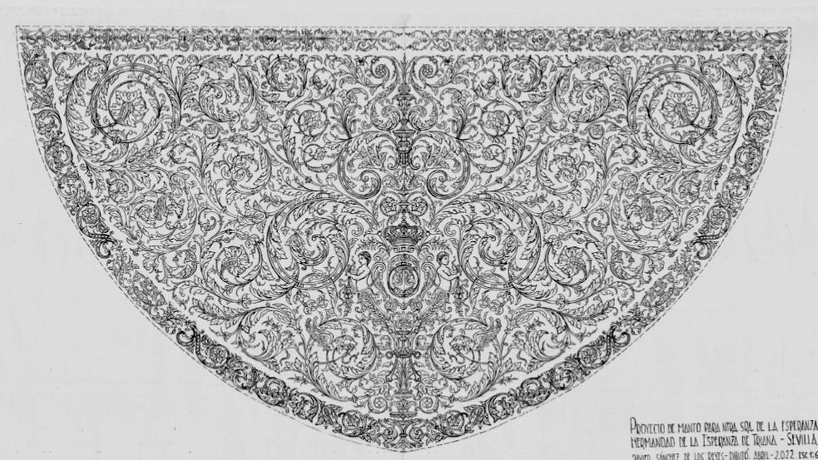 El diseño del nuevo manto, realizado por Javier Sánchez de los Reyes, e inspirado en el primitivo de Recio.