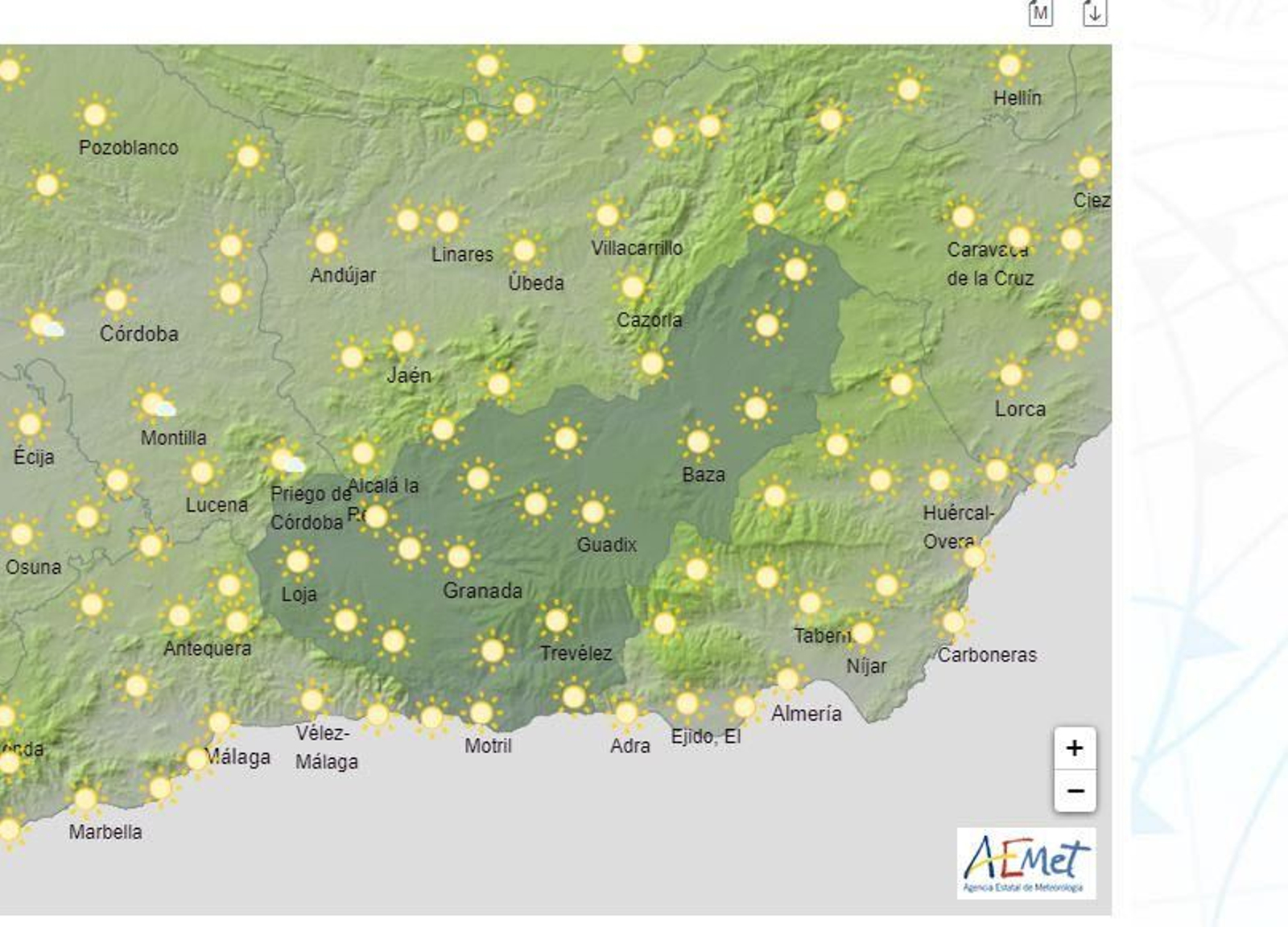 El Tiempo en Granada el 4 de julio de 2024 El Tiempo en Granada el 4 de julio de 2024