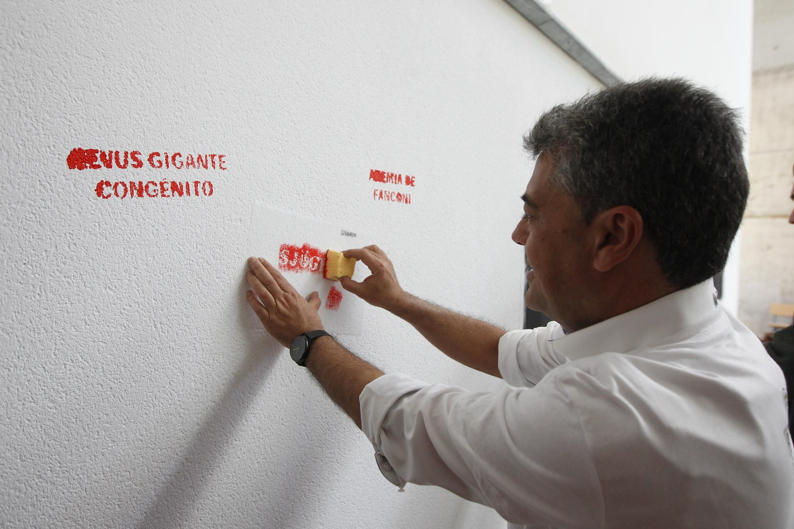 Fotos mural reivindicativo enfermedades raras Universidad de Almería-UAL