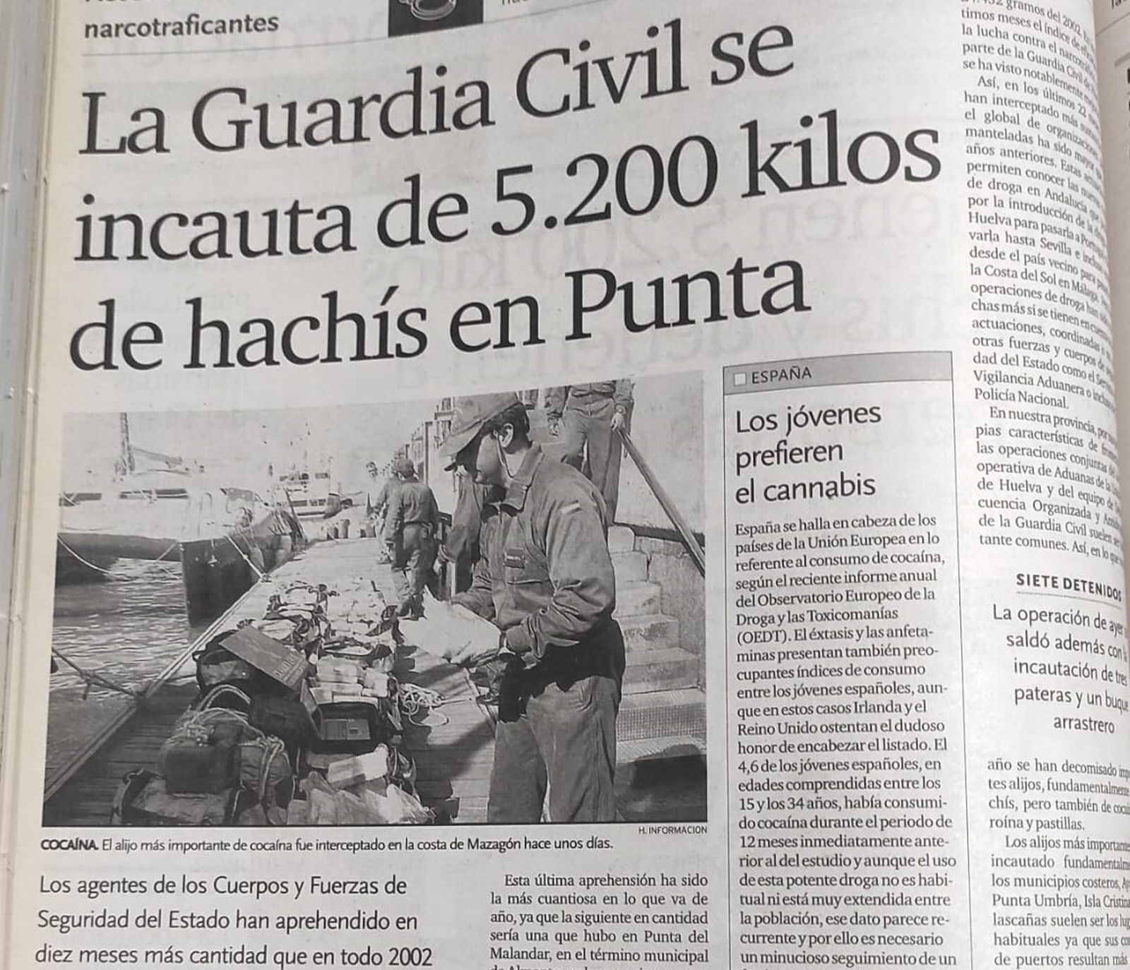 ¿Sabías que incautaron 5.200 kilos de hachís en Punta Umbría?