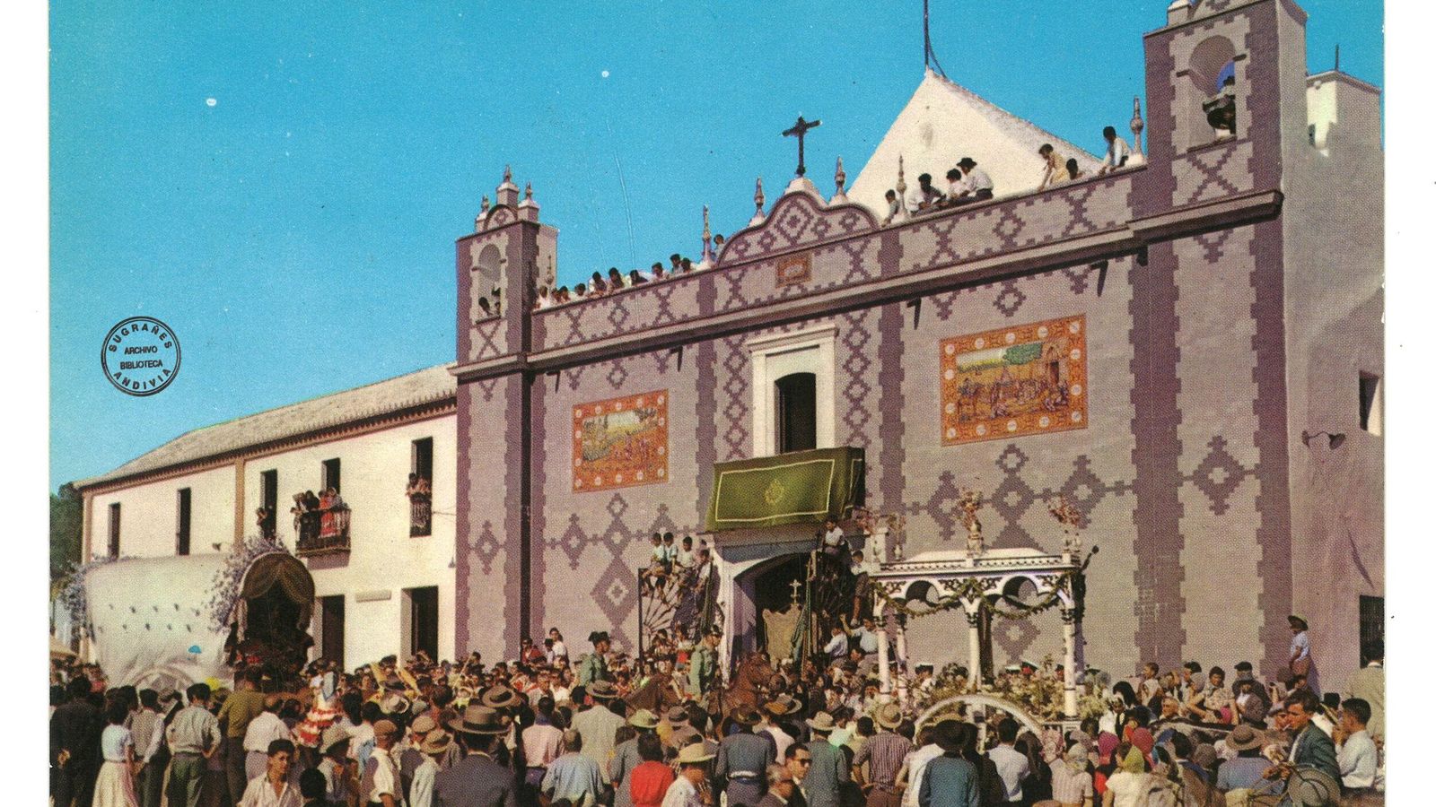 La antigua ermita, en la presentación la Hermandad de PIlas; editada en 1962.
