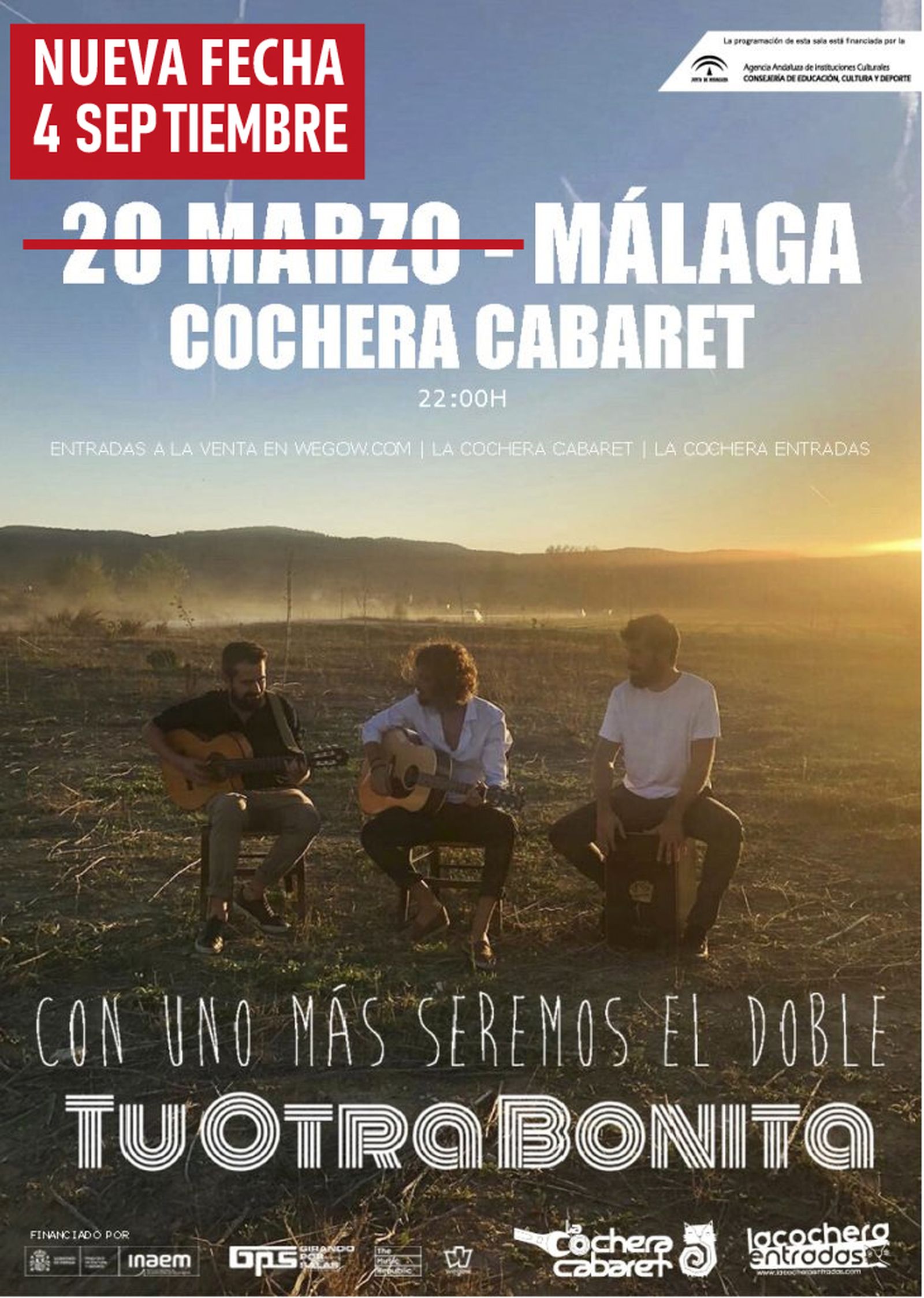 Carte de Tu Otra Bonita para La Cochera Cabaret.