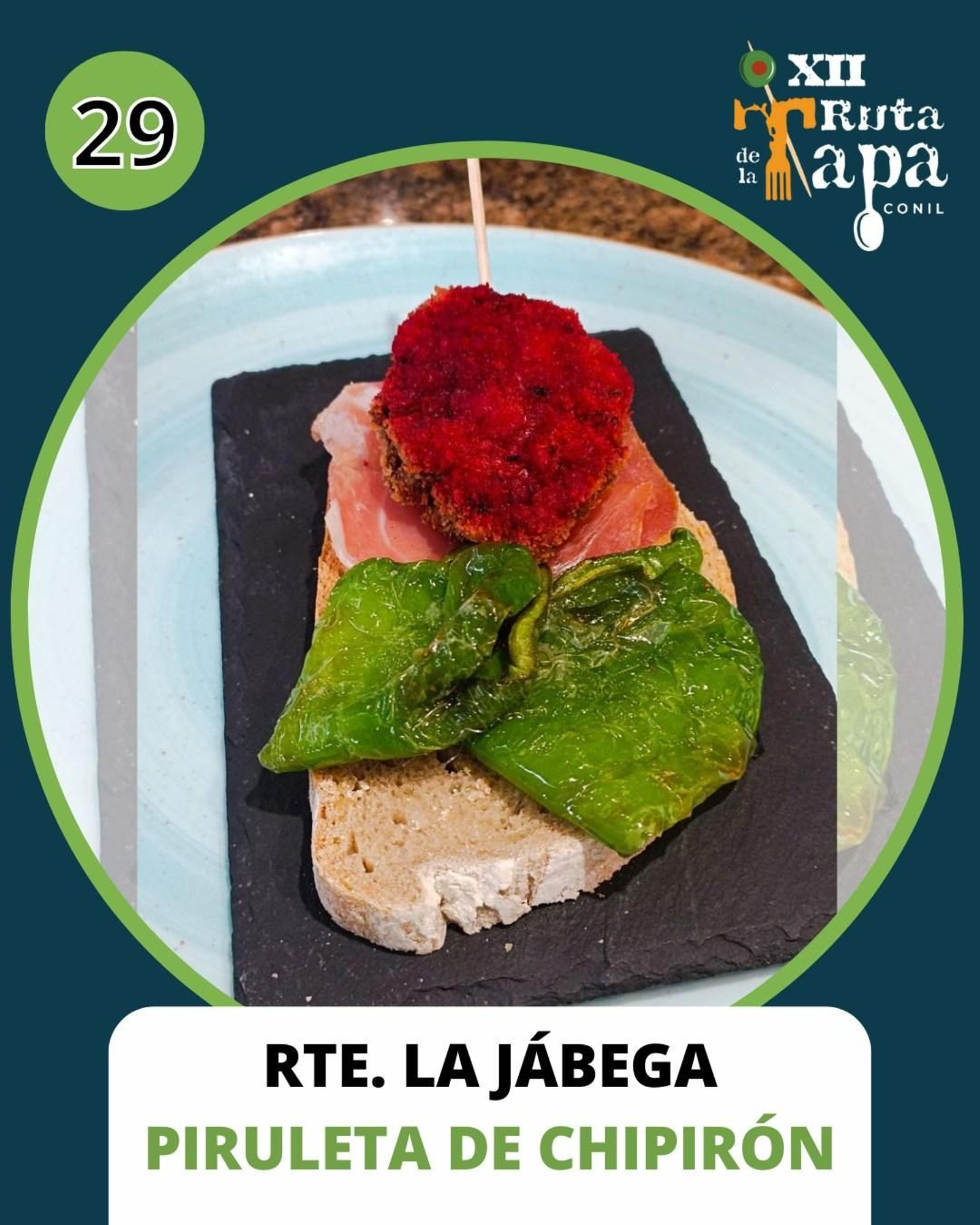 Rte. La Jábega / Tapa: Piruleta de chipirón