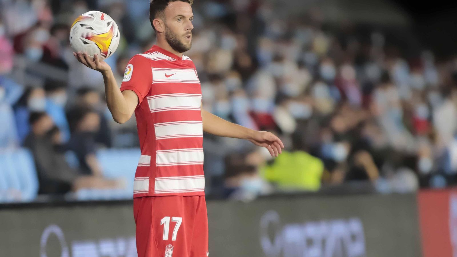 Quini, en el choque frente al Celta