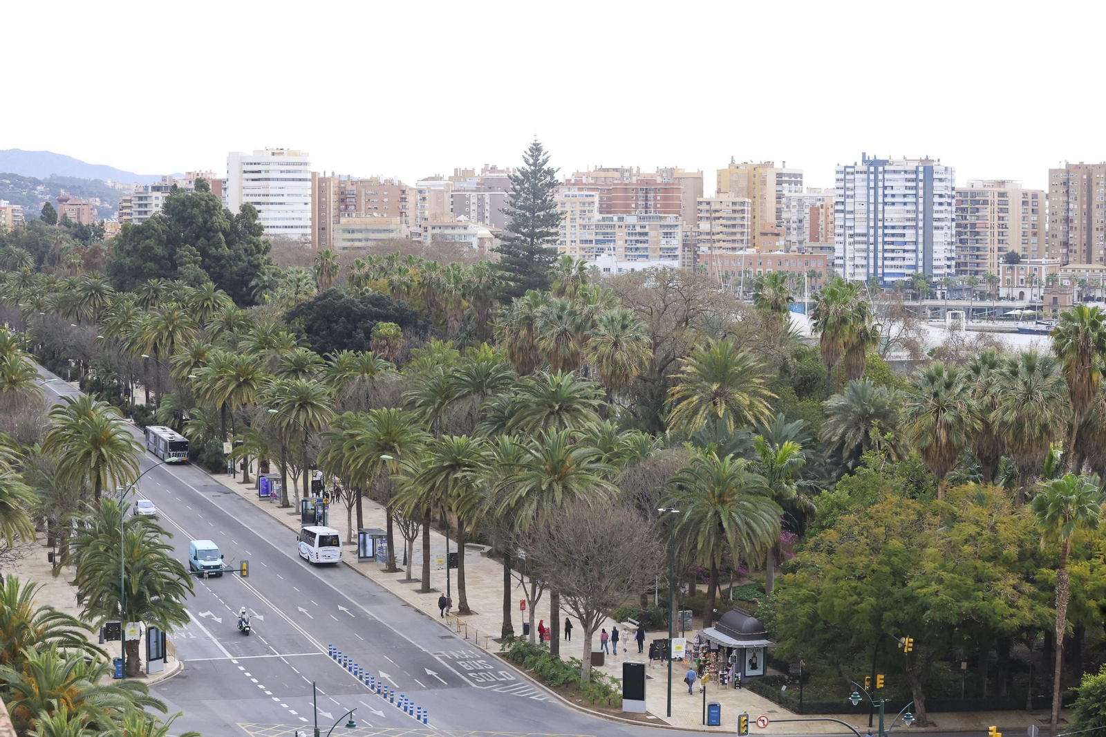 Vista del Paseo del Parque de Málaga, en una imagen de archivo.