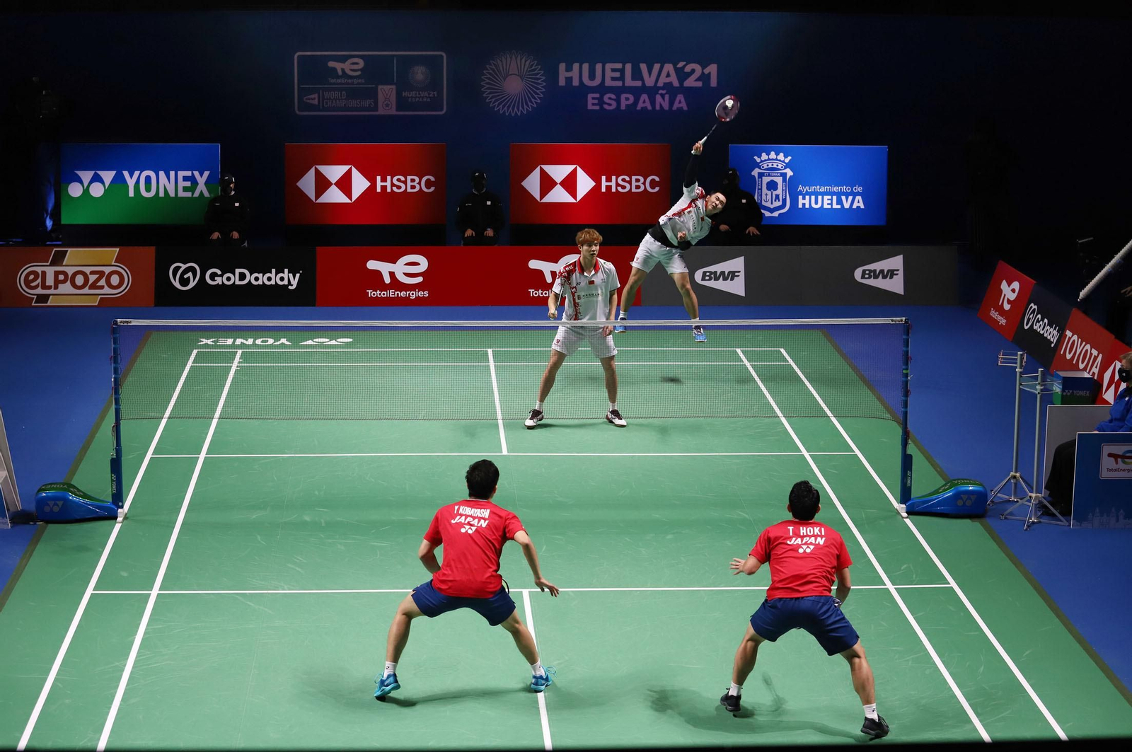 Huelva 2021: final doble masculino HOKI,KOBAYASHI-HE Ji Ting,TAN Qiang. Mundial de Bádminton Huelva´21