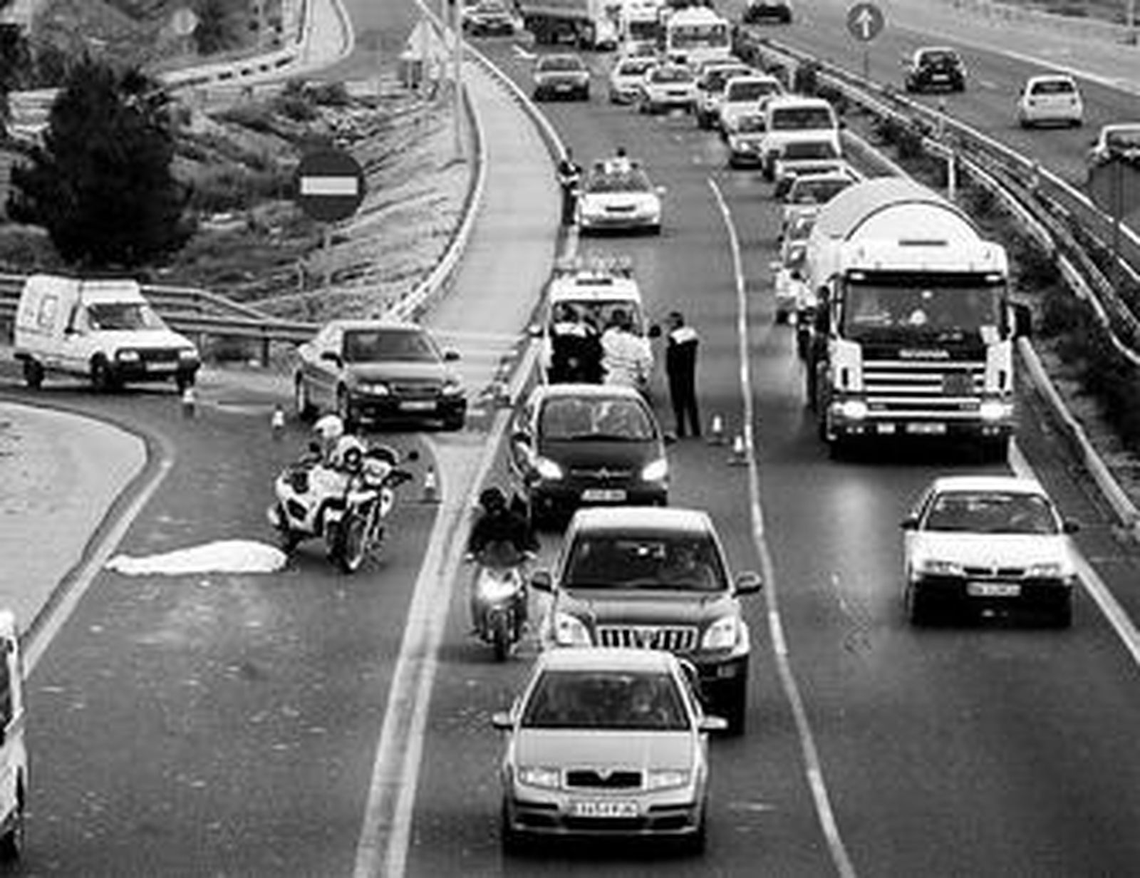 Accidente ocurrido en la A-7 en enero donde falleció un motorista.