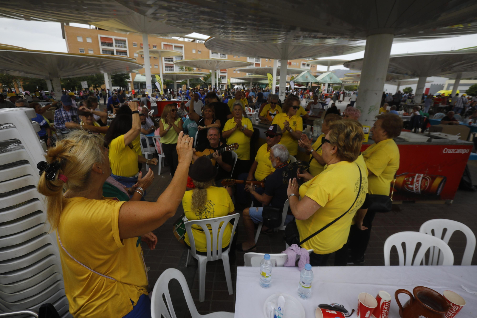 Cantes y bailes de los peñistas en las Setas. Cantes y bailes de los peñistas en las Setas.