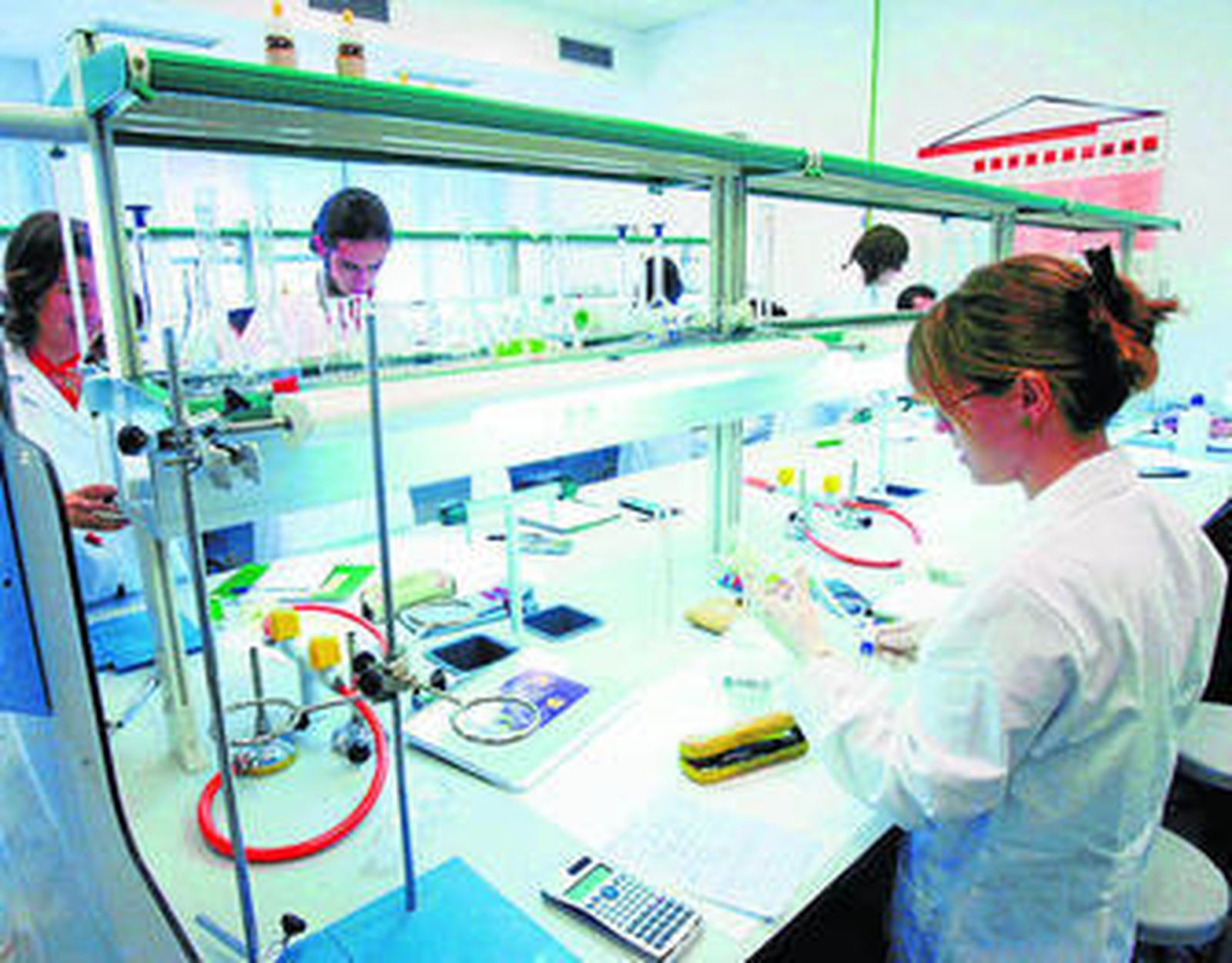 Un grupo de investigadores trabaja en un laboratorio universitario.