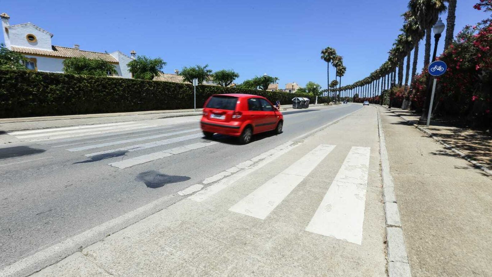 Paso de peatones donde tuvo lugar el accidente, en la avenida Amílcar Barca del Novo.