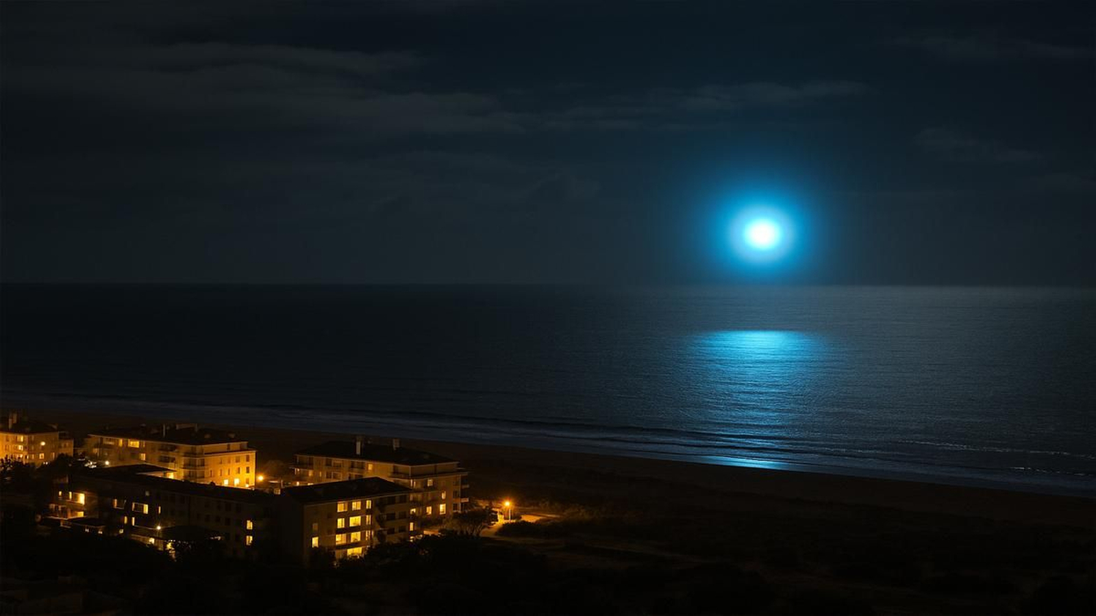 Luz azul entre Huelva y Portugal.