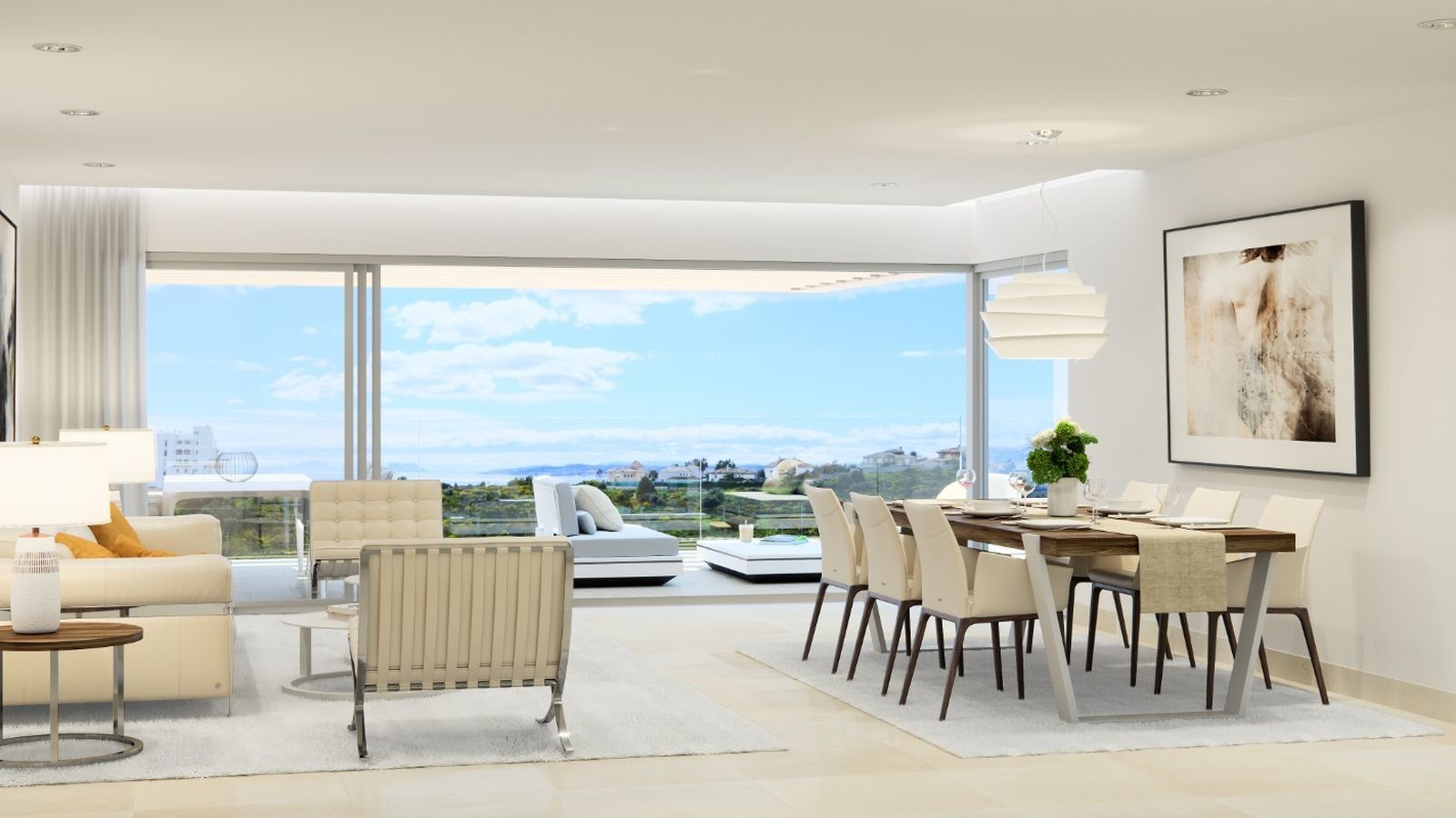 Otra muestra de un amplio salón, muy luminoso gracias a la luz natural.