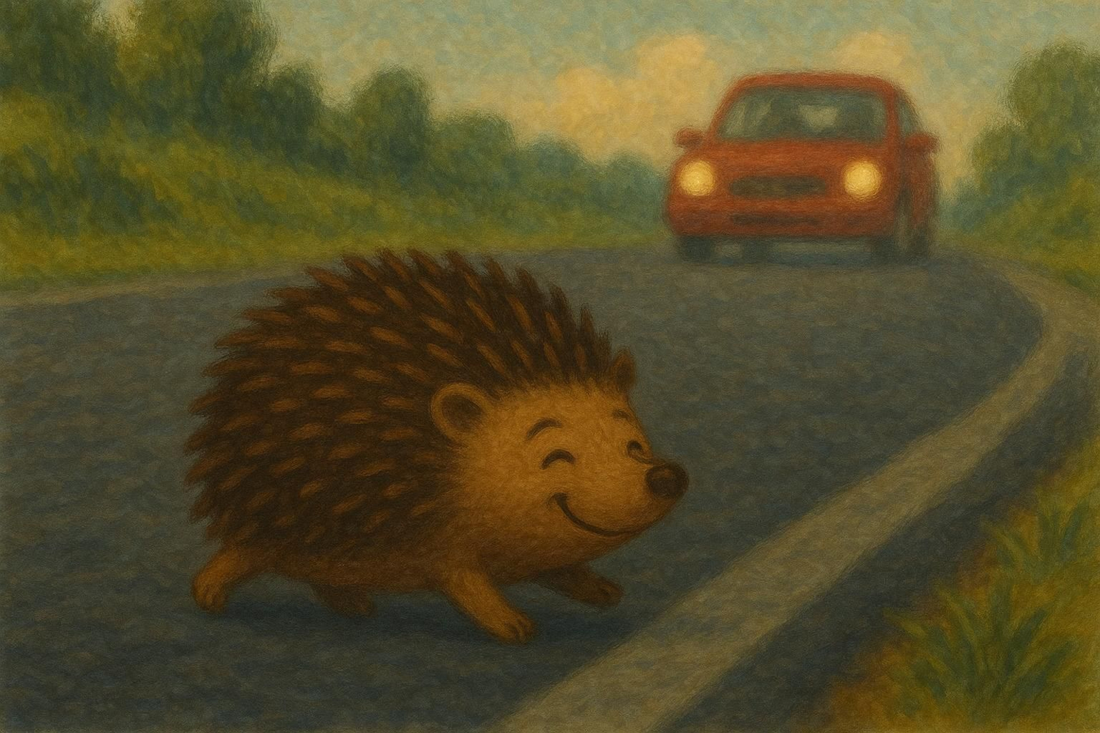 Ilustración de 'El erizo feliz'