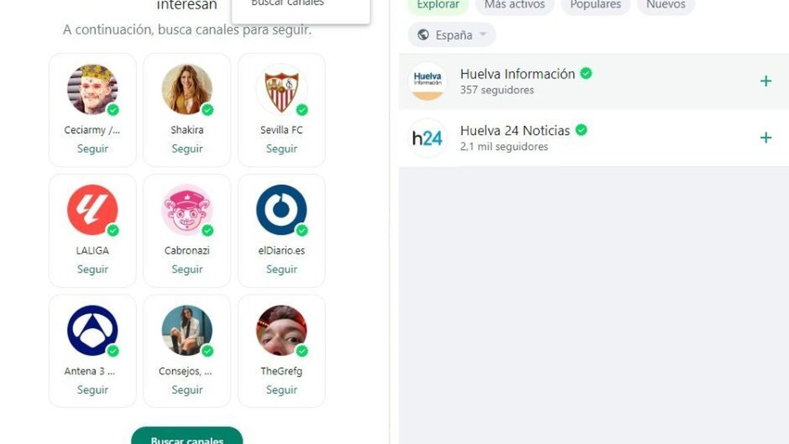 Cómo seguir el canal de Huelva Información en WhatsApp