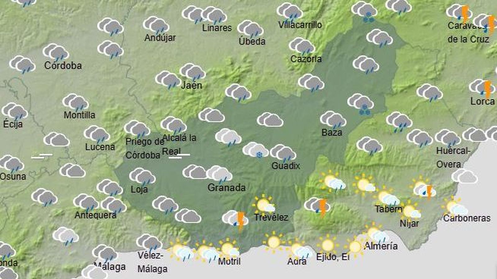 El Tiempo en Granada el 6 de marzo de 2026