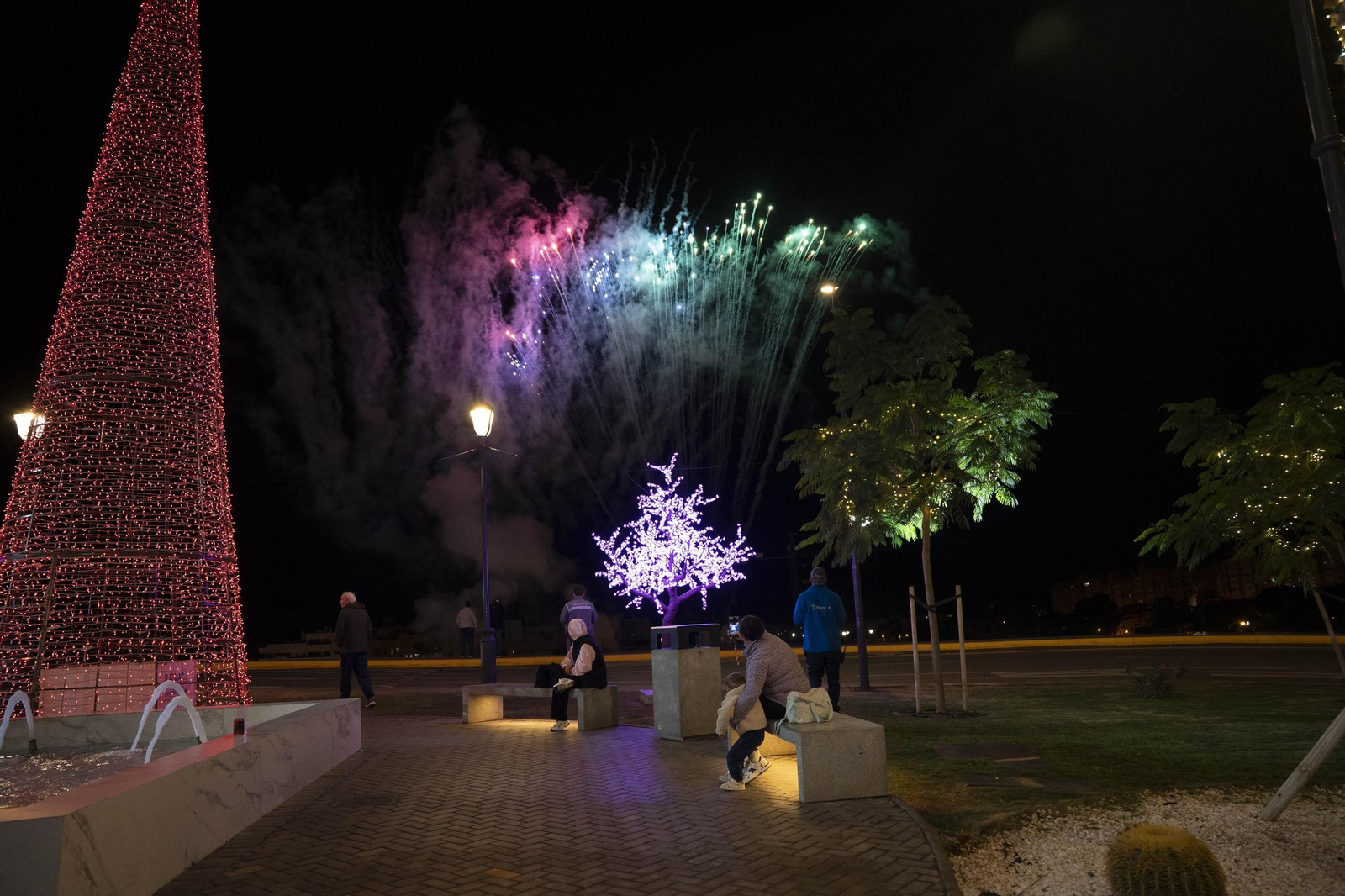 El encendido del alumbrado navideño del Hospital Universitario Torrecárdenas, en imágenes