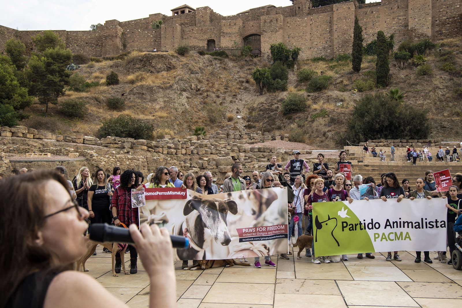 Protesta de los animalistas en Málaga .
