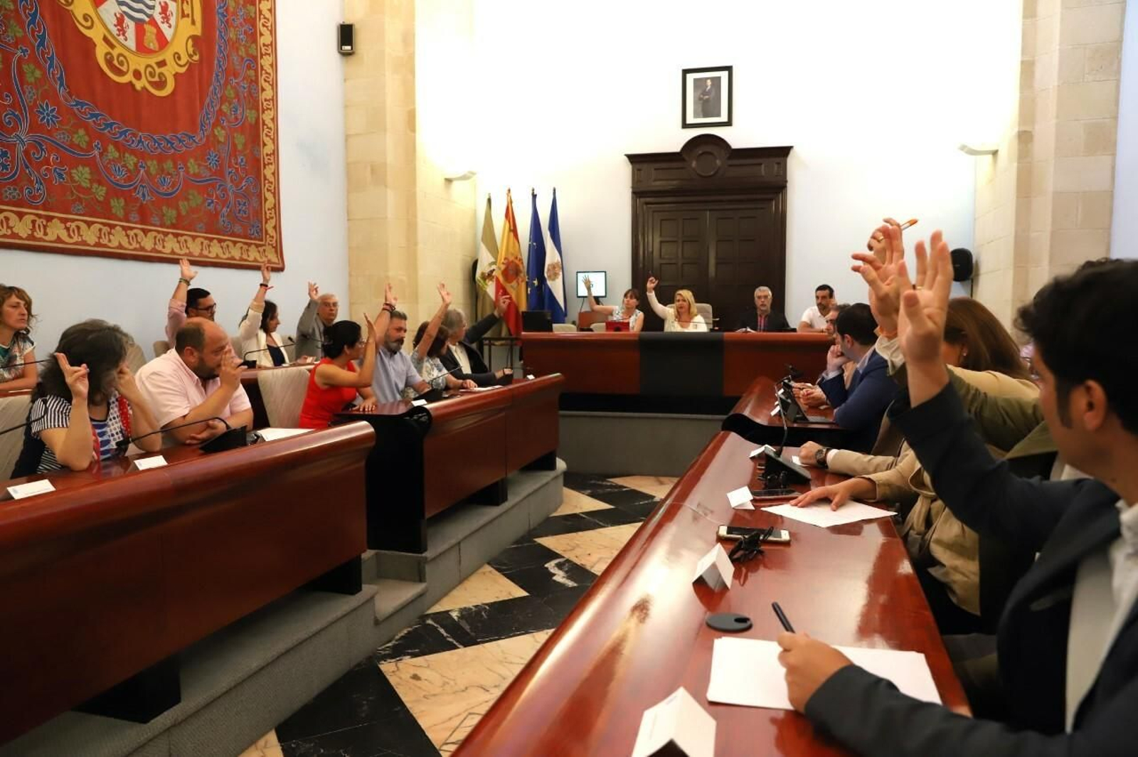 Imagen de la sesión celebrada en el Ayuntamiento de Jerez