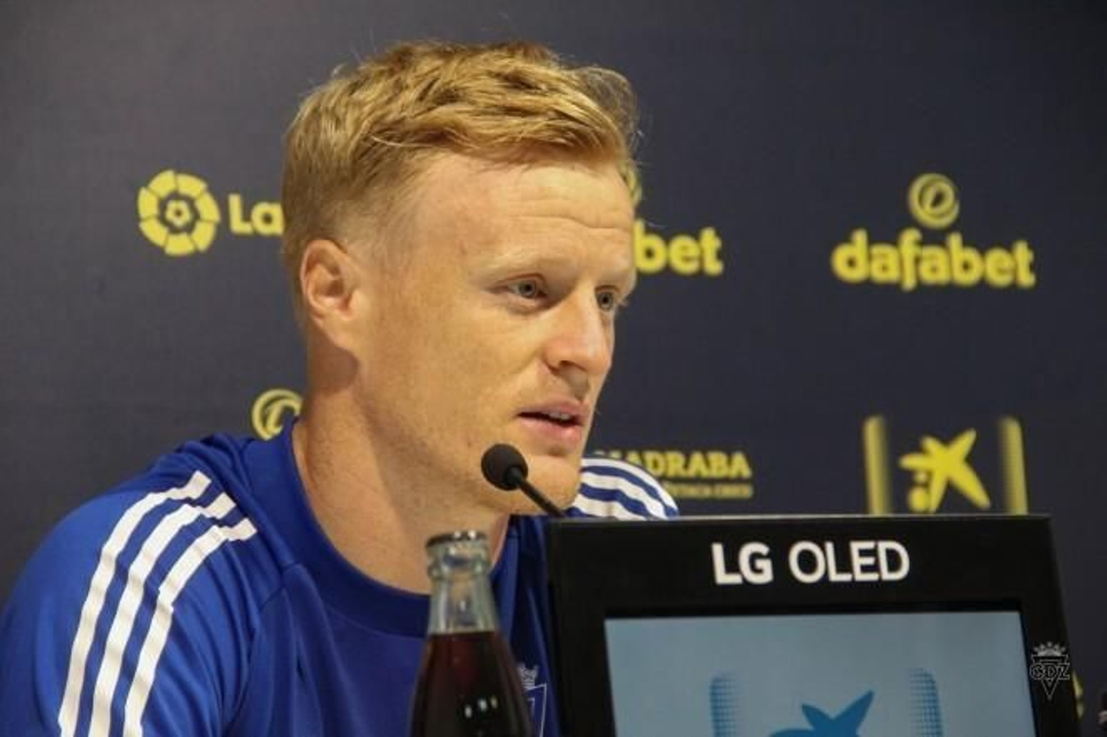 Jonsson, en la sala de prensa de El Rosal.