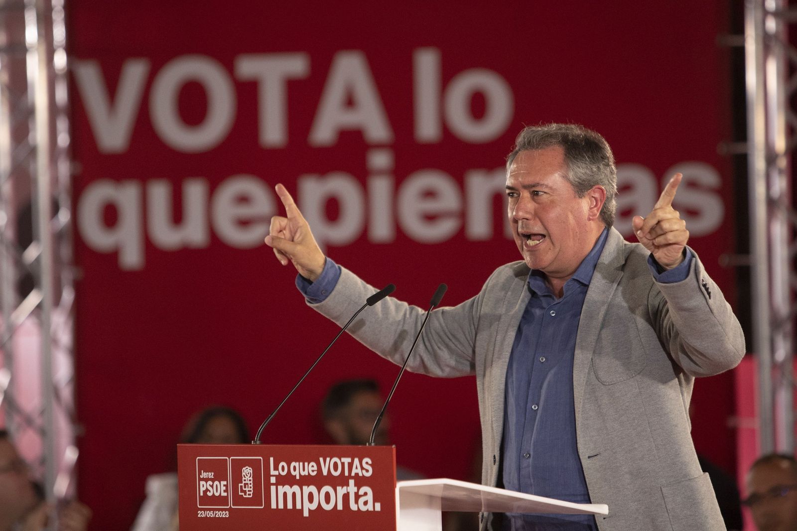 El secretario general del PSOE andaluz, Juan Espadas, en un acto de las municipales.