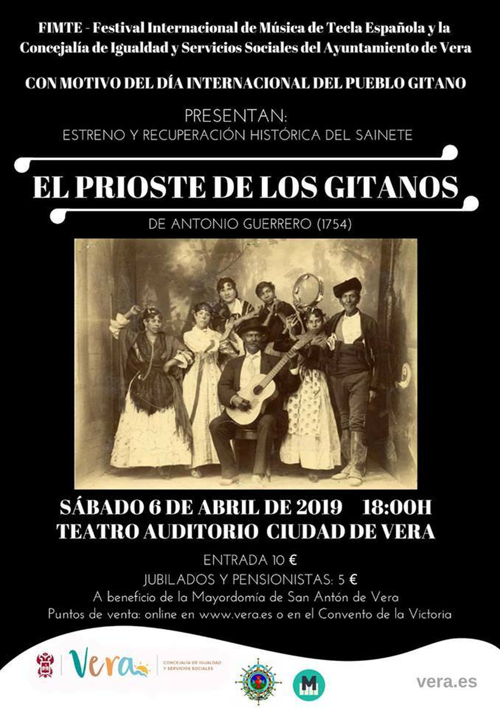 Cartel anunciador del sainete 'El Prioste de los gitanos' en Vera.
