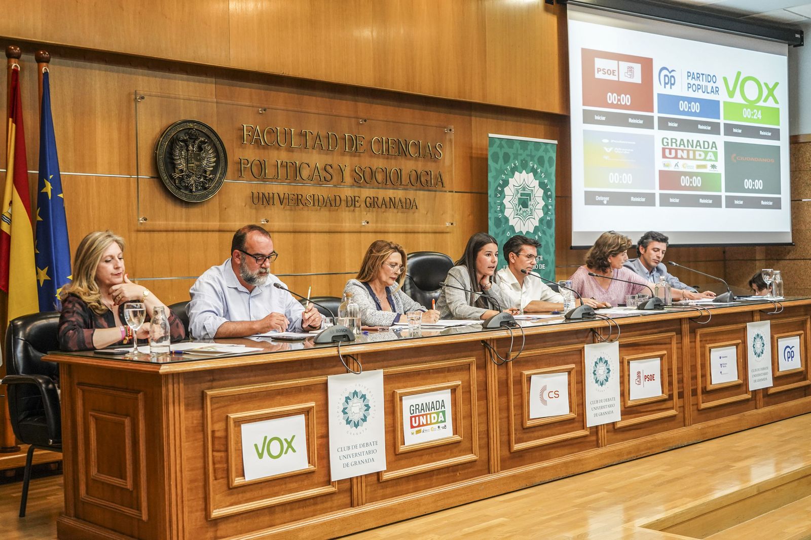 Los distintos candidatos en la facultad de Ciencias Políticas.
