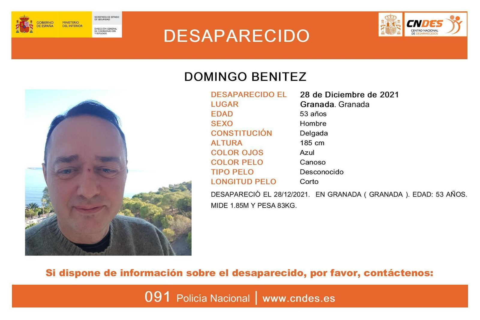 Ficha informativo de Domingo Benítez en el CDN