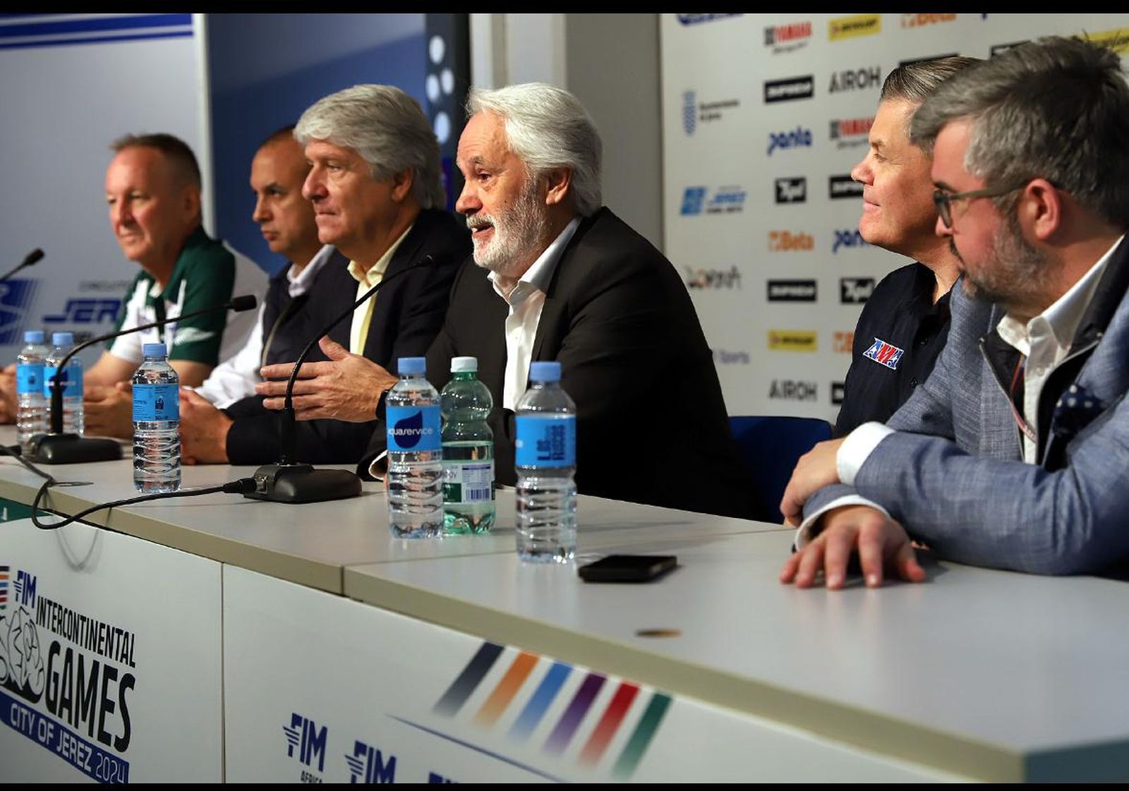 Un momento de la rueda de prensa que se ha llevado a cabo en el Circuito de Jerez.