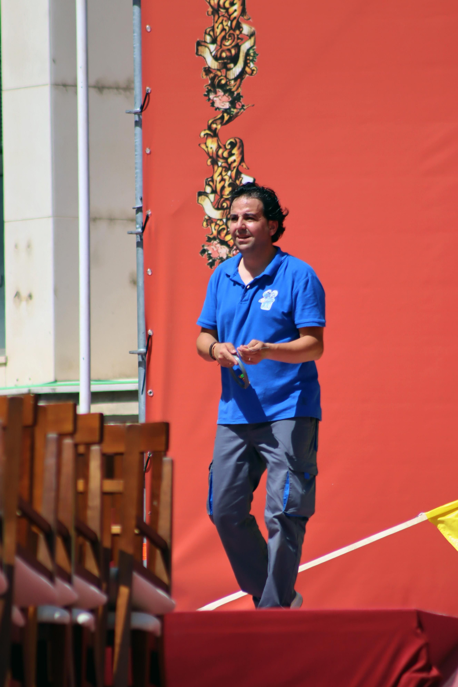 Montaje del escenario para la Coronación Canónica de María Santísima de la Amargura en Huelva